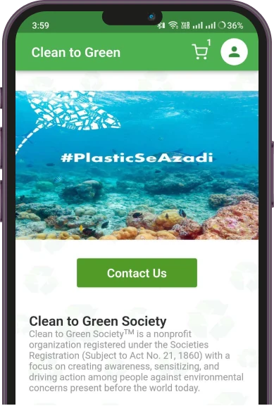 Clean to Green app screen 4