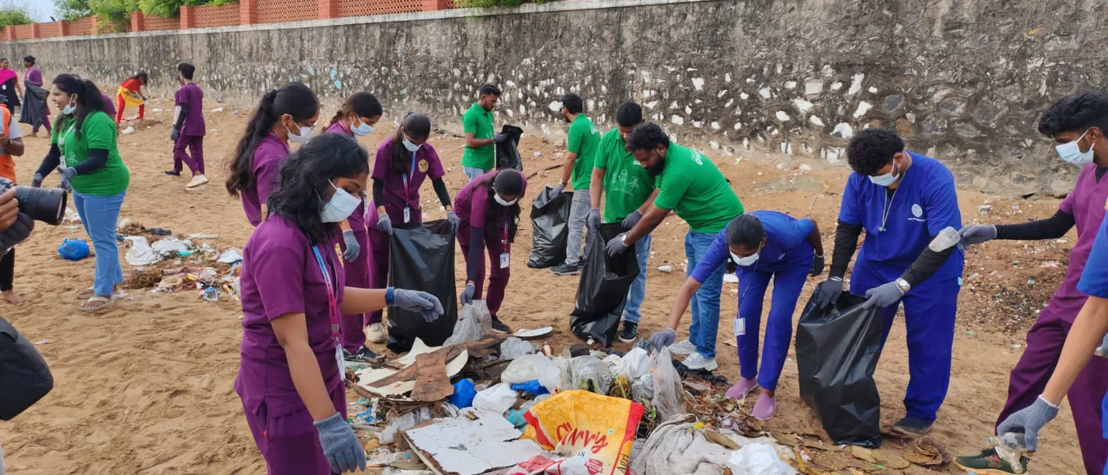 Corporate volunteers taking part in a C2G drive